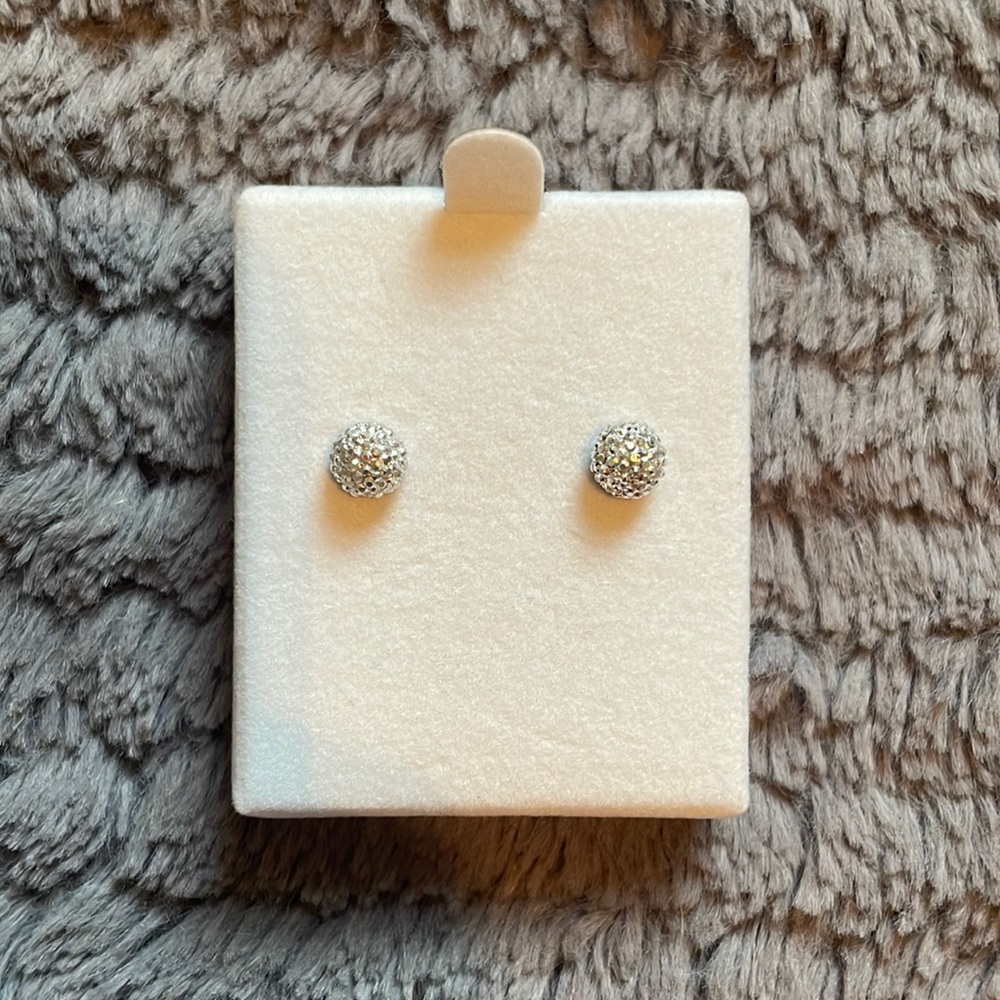 Silver ball stud earrings